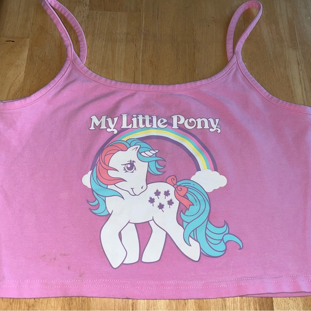 My Little Pony pink cropped tank top medium / small